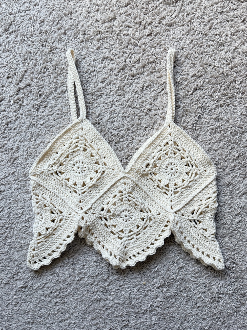 Handmade Crochet 100% Cotton Crop Top Tank Small - Picture 2 of 4